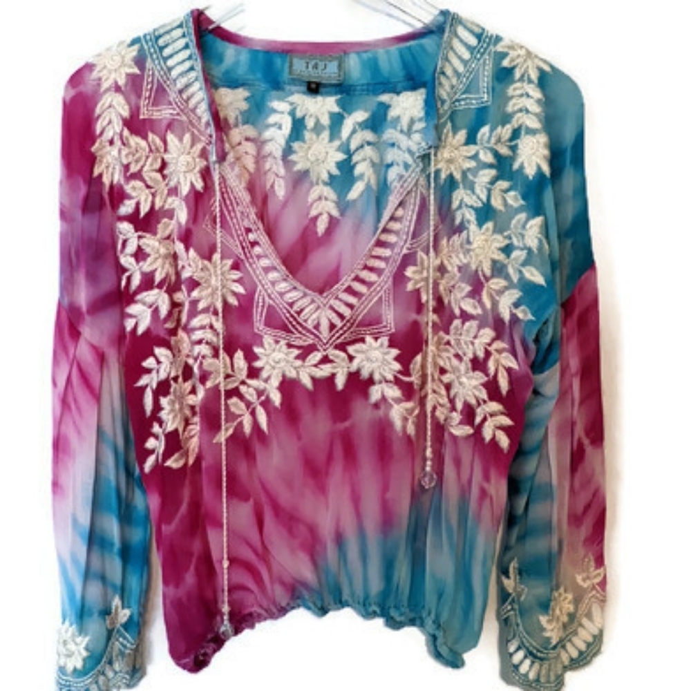 Indian Embroidered Blouse 100% Silk
